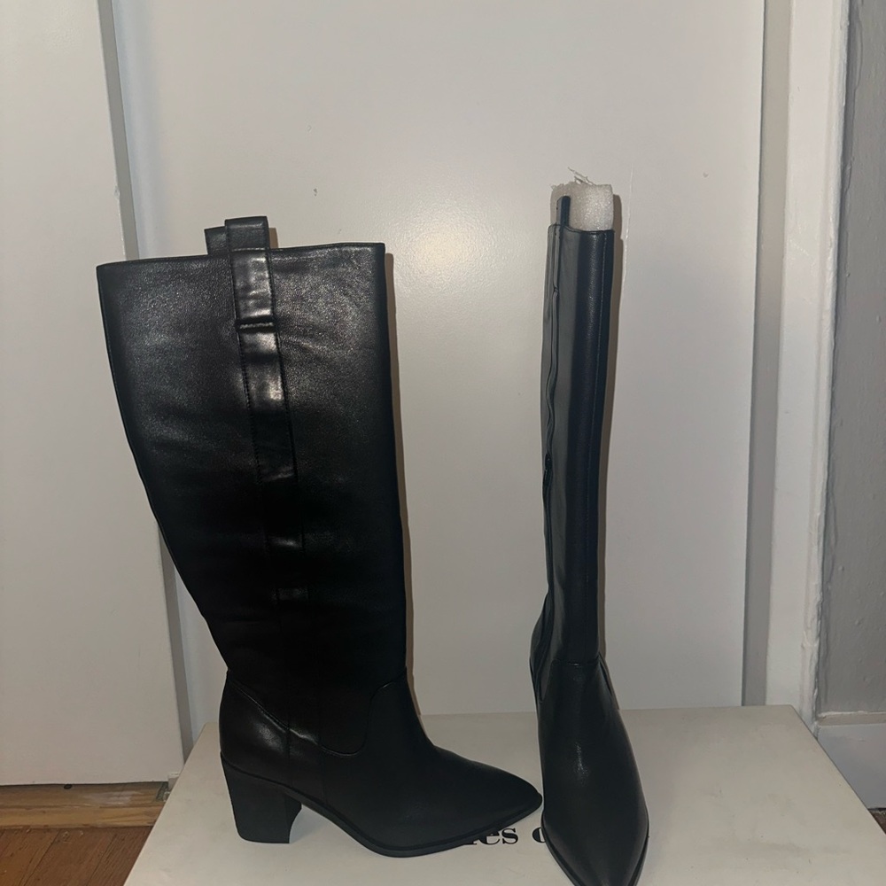 Black Knee-High Leather Boots